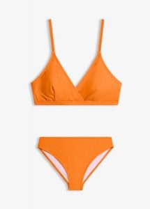 Bikini z wysoko wyciętymi nogawkami (2 części). Brązowe bikini bonprix, bez wzorów. Za 64,99 zł.