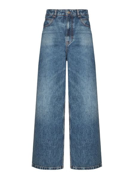 BOSS Jeansy 50569378 Niebieski Wide Leg. Niebieskie jeansy Boss, bez wzorów, z bawełny. Za 599,99 zł.