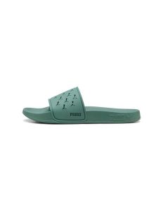 Klapki PUMA Leadcat 2.0 Cut Out Vert. Zielone klapki Puma, bez wzorów, z materiału, z otwartym noskiem, bez obcasa. Za 162,20 zł.