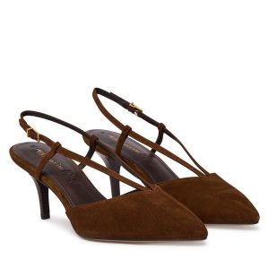 Sandały Tamaris. Brązowe sandały Tamaris, bez wzorów, bez obcasa, na szpilce, bez zapięcia. Za 379,99 zł.