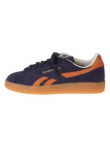 Reebok Skórzane sneakersy "Club C Grounds" w kolorze granatowo-pomarańczowym rozmiar: 42. Niebieskie trampki Reebok, bez wzorów, bez zapięcia. Za 229,26 zł.