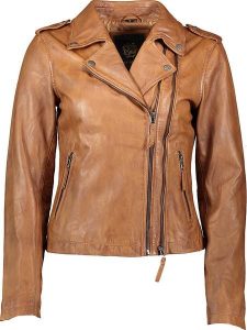 Apple of Eden Skórzana kurtka w kolorze jasnobrązowym rozmiar: 36. Brązowe kurtki Apple of Eden, bez wzorów, z materiału, bez kaptura. Za 403,69 zł.