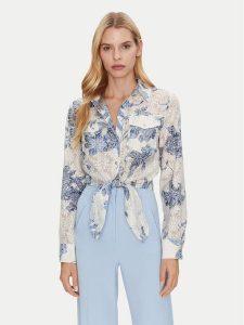 Guess Koszula W5GH03 WH4K2 Biały Regular Fit. Białe koszule Guess, xl, z aplikacjami, z wiskozy, bez kołnierzyka, bez ramiączek. Za 219,99 zł.
