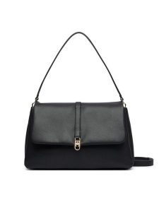 Tommy Hilfiger Torebka Th Libre Satchel AW0AW19197 Czarny. Czarne torebki klasyczne TOMMY HILFIGER, bez wzorów, ze skóry, bez dodatków. Za 699,99 zł.