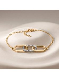 ÔNESSA Bransoletka z elementami ozdobnymi rozmiar: onesize. Żółte bransoletki ÔNESSA, z cyrkonią, z mosiądzu. Za 139,95 zł.