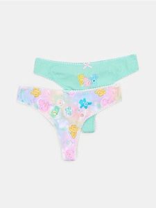 Bawełniane stringi 2 pack Care Bears - wielobarwny. Stringi Sinsay, bez wzorów, z bawełny. Za 19,99 zł.