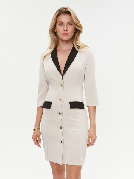 Rinascimento Sukienka codzienna CFC0019257002 Beżowy Slim Fit. Brązowe kombinezony Rinascimento, m, bez wzorów, z syntetyku, bez kołnierzyka, bez ramiączek. Za 419,99 zł.