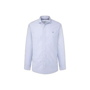 Koszula Pepe Jeans Mark. Niebieskie koszule Pepe Jeans, bez wzorów, z jeansu, bez kołnierzyka, bez ramiączek. W wyprzedaży za 192,50 zł.