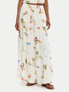 Seafolly Spódnica maxi Isla Palm 55397-SK Écru Regular Fit. Spódnice Seafolly, xl, bez wzorów, ze lnu, maxi. Za 499,99 zł.