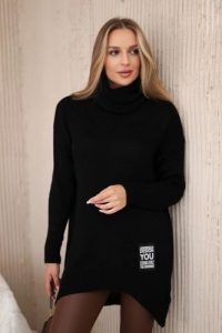 Sweter z golfem czarny. Czarne golfy KESI, bez wzorów, z elastanu. Za 175,65 zł.
