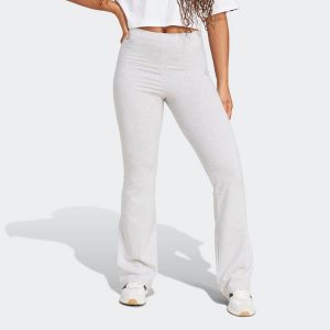 Legginsy fitness damskie ADIDAS flare. Szare legginsy ADIDAS, bez wzorów, z bawełny. W wyprzedaży za 99,99 zł.