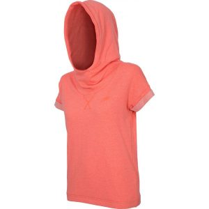 Bluza damska BLD001 - neon koral melanż. Brązowe bluzy marki 4f, na lato, melanż, z bawełny. W wyprzedaży za 89,99 zł.