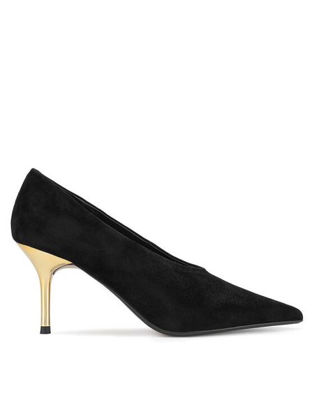 Gino Rossi Szpilki CLEO-1527-1-S Czarny. Czarne szpilki Gino Rossi, bez wzorów, ze skóry, bez obcasa. Za 329,99 zł.