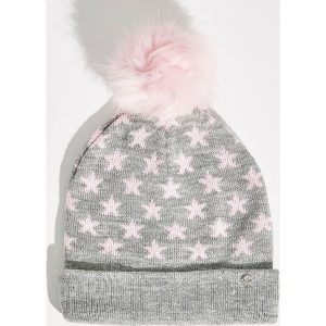 Czapka z puszystym pomponem - Jasny szar. Czapki marki Sinsay. W wyprzedaży za 7,99 zł.