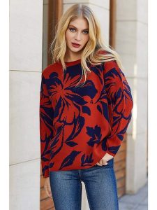 Milan Kiss Sweter w kolorze czerwonym ze wzorem rozmiar: L. Czerwone swetry oversize Milan Kiss, l, bez wzorów, z bawełny, bez ramiączek. Za 118,56 zł.
