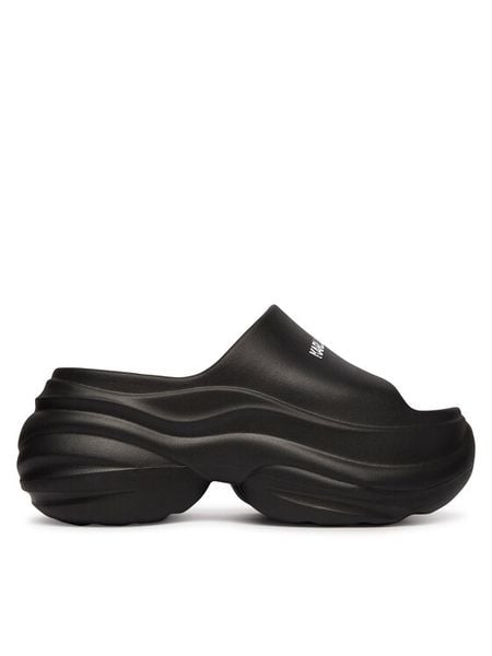 KARL LAGERFELD Klapki KL88900A Czarny. Czarne klapki KARL LAGERFELD, bez wzorów, z syntetyku, bez obcasa. Za 421,99 zł.