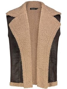 Sublevel Kamizelka w kolorze beżowo-brązowym ze skóry syntetycznej rozmiar: L/XL. Brązowe kamizelki Sublevel, l, bez wzorów, z futra, bez kołnierzyka, bez ramiączek, bez kaptura. Za 240,99 zł.