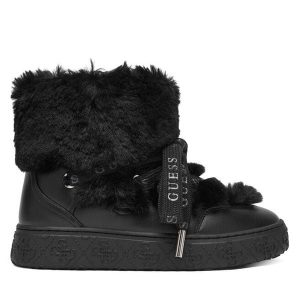 Śniegowce Guess. Czarne buty zimowe Guess, bez obcasa, bez zapięcia. Za 819,99 zł.