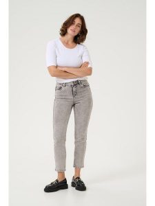 Kaffe Dżinsy - Slim fit - w kolorze szarym rozmiar: 36. Szare jeansy Kaffe, bez wzorów, z podwyższonym stanem. Za 132,05 zł.