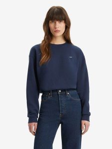 Levi's Bluza w kolorze granatowym rozmiar: XS. Niebieskie bluzy Levi's®, s, bez wzorów, bez kaptura. Za 110,45 zł.