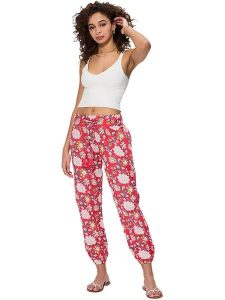 Aller Simplement Spodnie w kolorze różowo-białym rozmiar: 34/36. Różowe spodnie z wysokim stanem Aller Simplement, bez wzorów, z bawełny, z podwyższonym stanem. Za 56,99 zł.