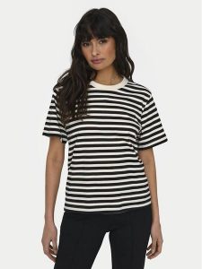 ONLY T-Shirt Livina 15272227 Czarny Regular Fit. Czarne t-shirty ONLY, xs, bez wzorów, z bawełny, bez kołnierzyka, bez ramiączek. Za 69,99 zł.