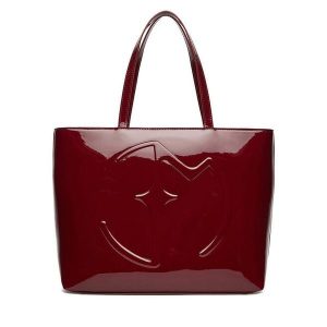 Torebka Eva Minge. Czerwone shopper bag Eva Minge, bez wzorów, bez dodatków. Za 239,99 zł.