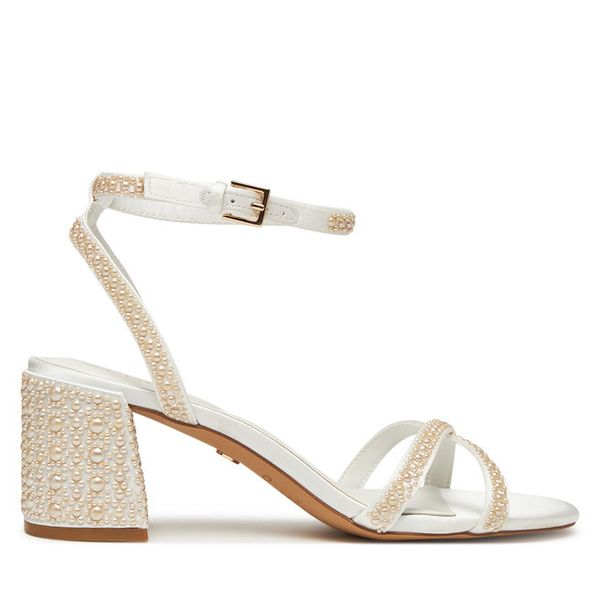 Sandały Aldo. Białe sandały ALDO, bez wzorów, bez obcasa, na słupku, bez zapięcia. Za 279,99 zł.