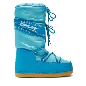 Śniegowce Kimberfeel. Niebieskie buty zimowe Kimberfeel, bez obcasa, bez zapięcia. Za 269,99 zł.
