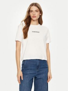 Guess Jeans T-Shirt W5RI42 K8HM0 Biały Regular Fit. Białe t-shirty Guess Jeans, xl, z aplikacjami, z bawełny, bez kołnierzyka, bez ramiączek. Za 89,99 zł.