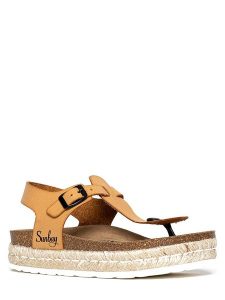 Sunbay Japonki "Yarrow" w kolorze jasnobrązowym rozmiar: 40. Brązowe klapki Sunbay, bez wzorów, z otwartym noskiem, bez obcasa. Za 158,10 zł.