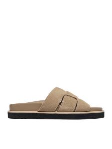 GINO ROSSI Klapki C-LB-P2170 Beżowy. Brązowe klapki Gino Rossi, bez wzorów, ze skóry, bez obcasa. Za 179,99 zł.