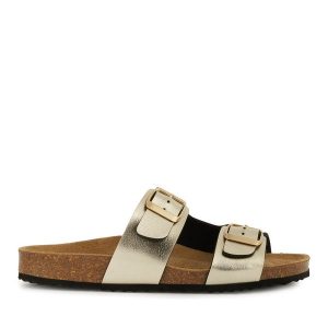 Klapki Geox. Żółte klapki Geox, bez wzorów, bez obcasa. Za 319,99 zł.