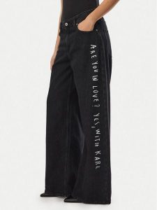 Karl Lagerfeld Jeans Jeansy B4W10111 Czarny Wide Leg. Czarne jeansy Karl Lagerfeld Jeans, bez wzorów, z bawełny. Za 549,99 zł.