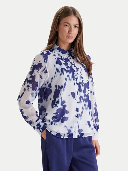 Calvin Klein Koszula LV044F123G Niebieski Relaxed Fit. Niebieskie koszule Calvin Klein, xl, bez wzorów, bez kołnierzyka, bez ramiączek. Za 449,99 zł.