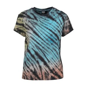 Koszulka Damska Tie Dye Boyfriend T-shirt. Czarne bluzki Urban Classics, xl, bez wzorów, sportowe, bez kołnierzyka, bez ramiączek. Za 95,99 zł.