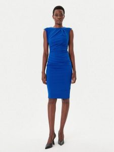 Rinascimento Sukienka koktajlowa CFC0125332003 Niebieski Slim Fit. Niebieskie kombinezony Rinascimento, l, bez wzorów, z syntetyku, wizytowe, bez kołnierzyka, bez ramiączek. Za 339,99 zł.
