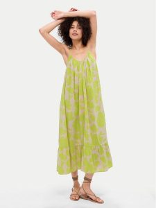 Gap Sukienka letnia 670217-03 Zielony Loose Fit. Zielone kombinezony GAP, na lato, xs, bez wzorów, z bawełny, bez kołnierzyka, bez ramiączek. Za 339,99 zł.