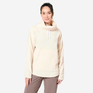 Bluza Do Jogi I Relaksacji Damska Polarowa Beżowa Kimjaly. Brązowe bluzy KIMJALY, xs, bez wzorów, z bawełny, bez kaptura. Za 139,99 zł.