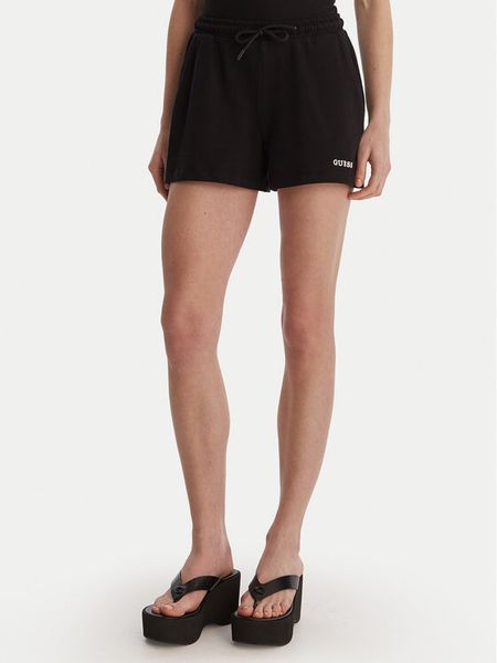 Guess Szorty sportowe E6GD01 KCRZ1 Czarny Relaxed Fit. Czarne spodenki sportowe Guess, xs, z aplikacjami, z bawełny. Za 189,99 zł.