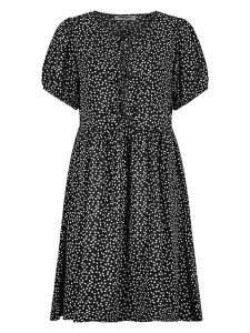 Sublevel Sukienka w kolorze czarno-białym rozmiar: M. Czarne sukienki Sublevel, m, bez wzorów, z wiskozy, bez kołnierzyka, bez ramiączek, midi. Za 109,52 zł.