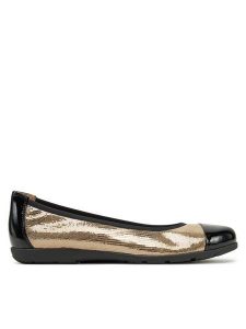 Caprice Baleriny 9-22152-42 Złoty. Żółte balerinki Caprice, bez wzorów, ze skóry, bez obcasa, bez zapięcia. Za 155,99 zł.