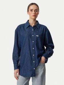 Guess Jeans Koszula jeansowa W6YHC2 D1195 Niebieski Relaxed Fit. Niebieskie koszule Guess Jeans, m, z aplikacjami, z bawełny, bez kołnierzyka, bez ramiączek. Za 389,99 zł.
