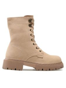 Jenny Fairy Trzewiki WS5899-04 Beżowy. Brązowe botki Jenny Fairy, bez wzorów, ze skóry, bez obcasa, na płaskiej podeszwie, bez zapięcia. Za 199,99 zł.