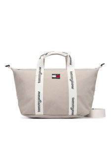 Tommy Jeans Torebka Tjw Ess Daily Mini Tote AW0AW18460 Beżowy. Brązowe torebki klasyczne Tommy Jeans, bez wzorów, z jeansu, bez dodatków. Za 289,99 zł.