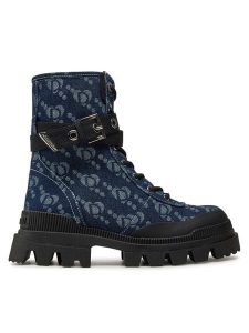 Desigual Trapery Track 24WSTD01 Niebieski. Niebieskie buty zimowe Desigual, z materiału, bez obcasa, bez zapięcia. Za 749,99 zł.