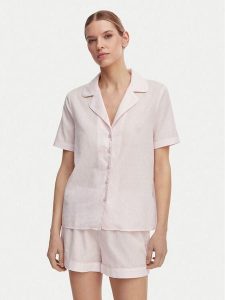 Guess Piżama O6GX00 WN011 Różowy jasny Regular Fit. Czerwone piżamy Guess, z aplikacjami, z bawełny, bez ramiączek. Za 394,99 zł.