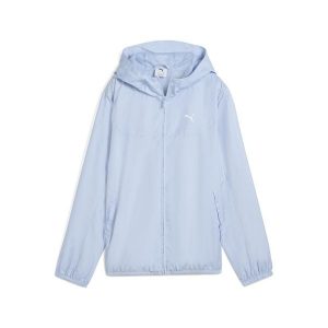 Damska wiatrówka o standardowym kroju Essentials PUMA Haute Tropic Blue. Niebieskie kurtki Puma, bez wzorów, z gumy, bez kaptura. Za 249,00 zł.