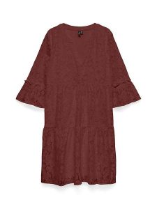 Vero Moda Sukienka w kolorze bordowym rozmiar: M. Czerwone sukienki Vero Moda, m, bez wzorów, z bawełny, bez kołnierzyka, bez ramiączek, mini. Za 129,95 zł.