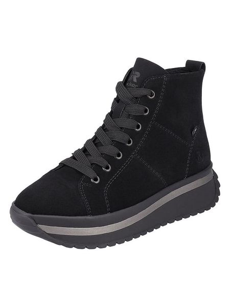 Rieker Skórzane sneakersy w kolorze czarnym rozmiar: 42. Czarne trampki Rieker, bez wzorów, z materiału, za kostkę, bez zapięcia. Za 227,85 zł.